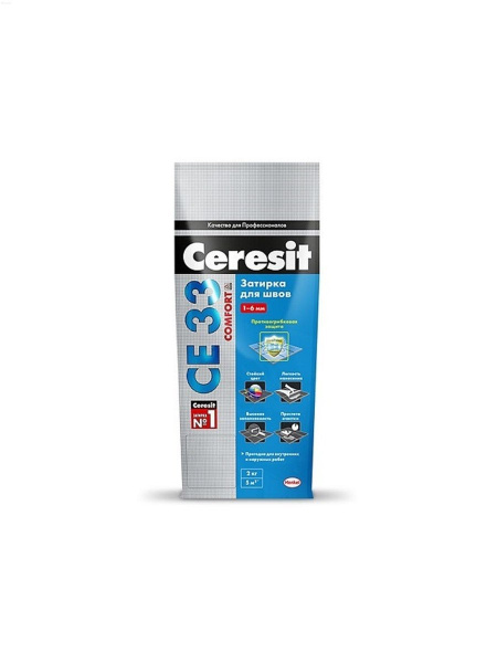 Затирка Ceresit СЕ 33 для узких швов, белый (5кг)